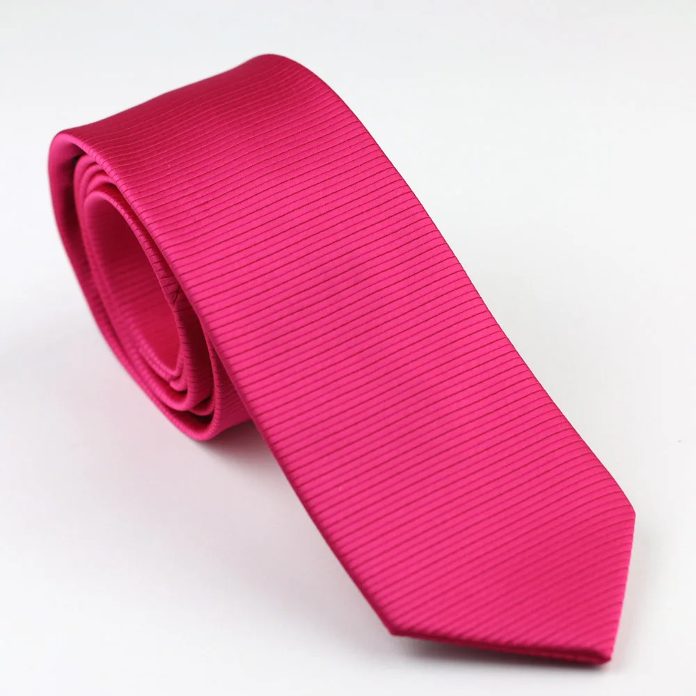 Men's Suit ties New Design Rose Red Solid Color horizontal Striped