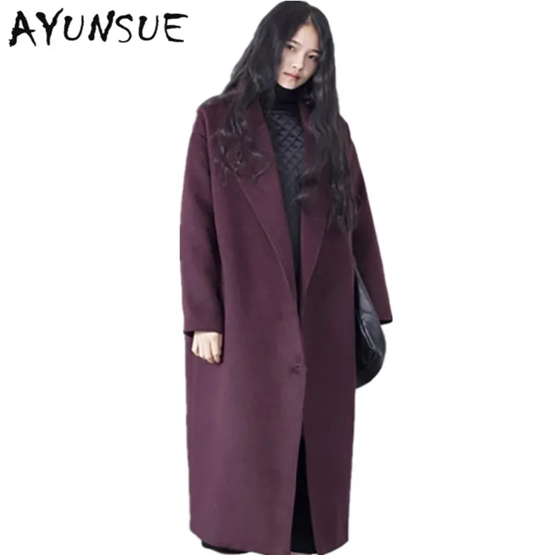 

Brand Wool Blends 2017 Autumn Long Maxi Coat Female Overcoat Elegant Women Clothing Manteau Femme Casaco Feminino WD0183
