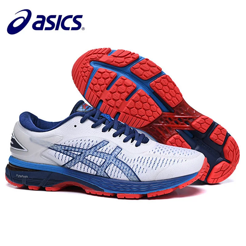 Горячая Распродажа, новые мужские кроссовки ASICS Gel Kayano 25, мужские кроссовки Asics, спортивная обувь Gel Kayano 25 для мужчин s - Цвет: White-Red
