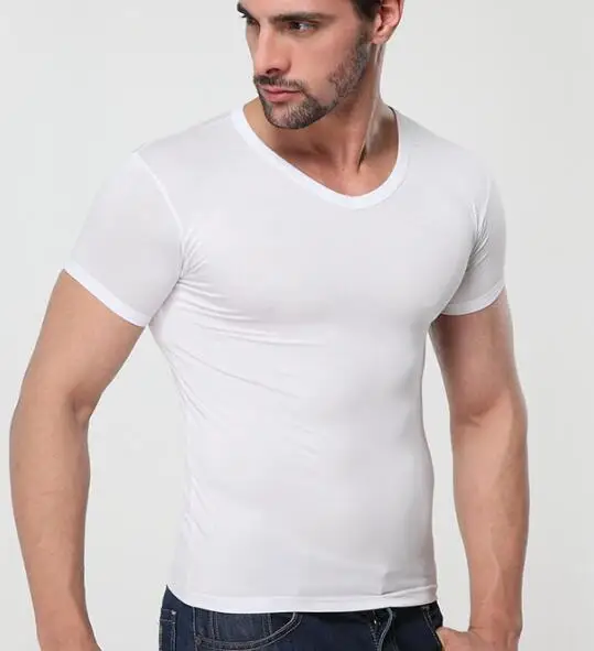 

Fashion Brand 2018 Men Sexy Ice Silk Sheer Bodysuit Undershirt/Man Spandex Transparent Compression T-Shirt/Seamless Shirts