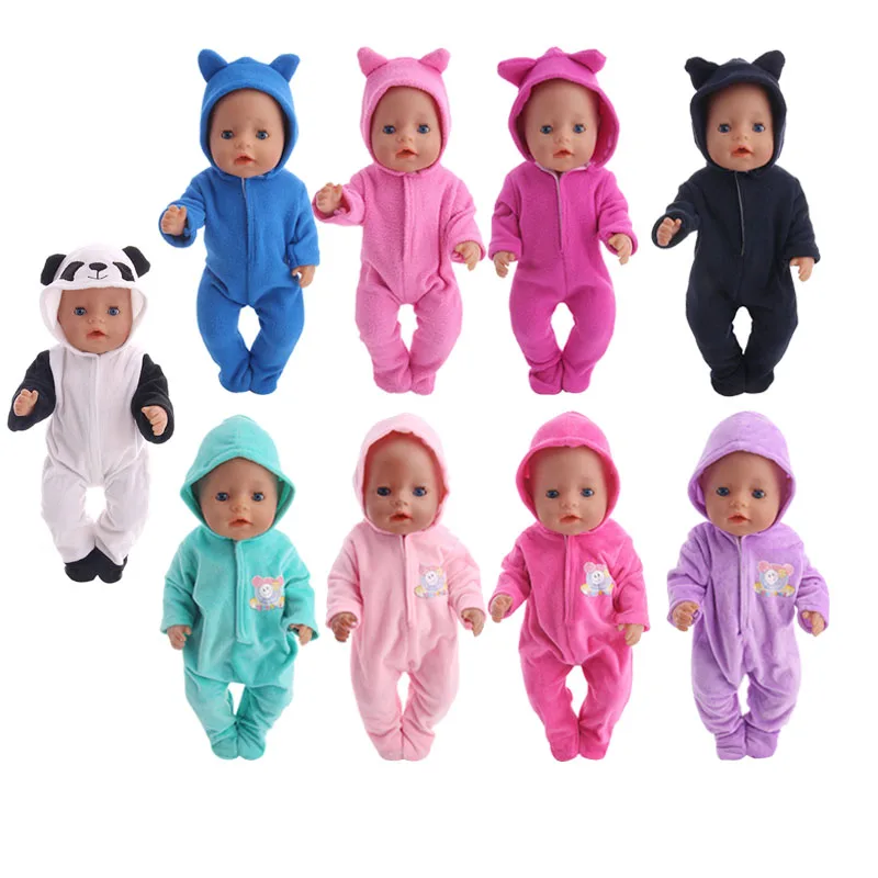 

Doll Clothes 9 Styles Cute Pajamas With Hat Casual Suit For 18 Inch American Doll & 43 Cm Born Doll For Generation Girl`s Toy