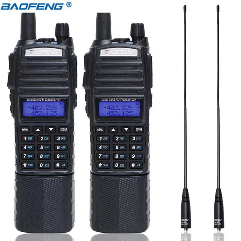 2 шт. Baofeng UV-82 рация 3800 мАч батарея двойной PTT UV 82 портативный двухстороннее радио УКВ 5 Вт Ham CB радио UV82 Охота Tran