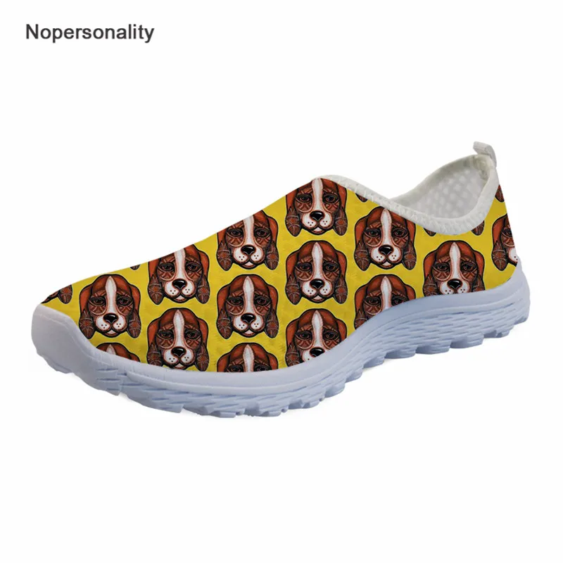

Nopersonality Loafers Women Mesh Shoes Cute Beagle Print Summer Breathable Loafers for Teen Girls Comfortable Flats Sneakers