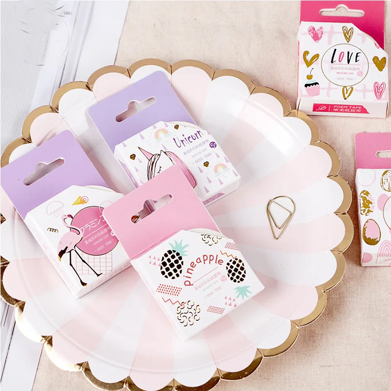 

Kawaii Unicorn Masking Tape Cute Flamingos Washi Tape Decorative Tape DIY Scrapbooking for Kids Diary Decoration 1.5cm * 5m