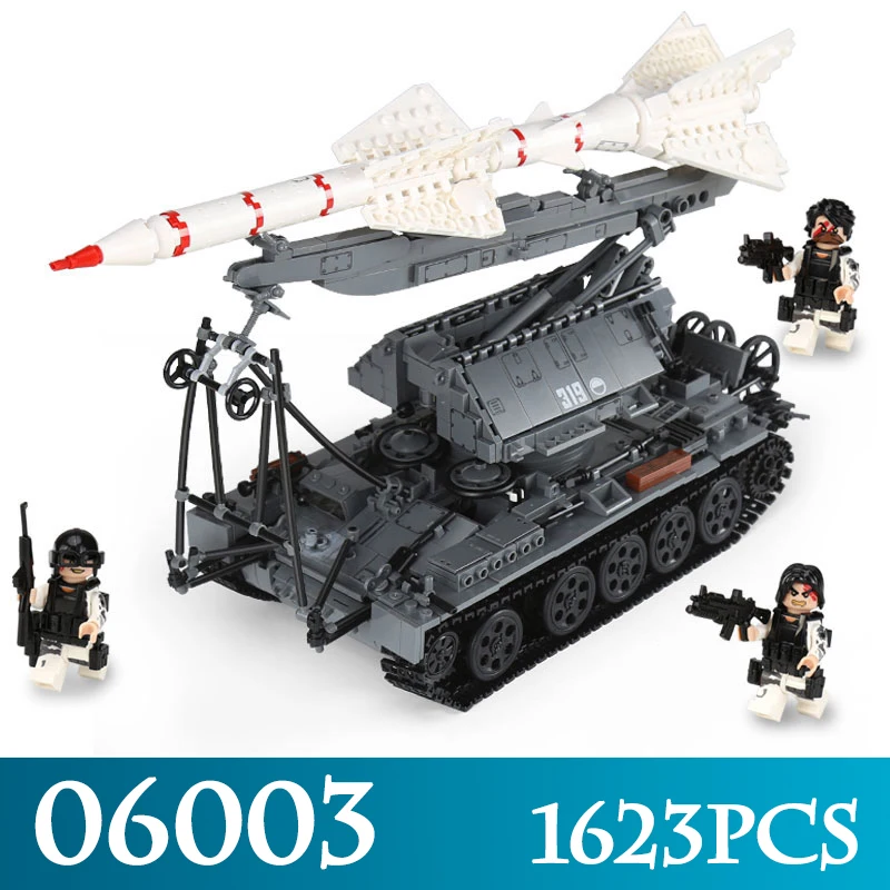 

Military Series 06003 1623Pcs The SA-2 Guideline Model Building Kits Educational Kids Assembly Tank Blocks Toys Christmas Gift