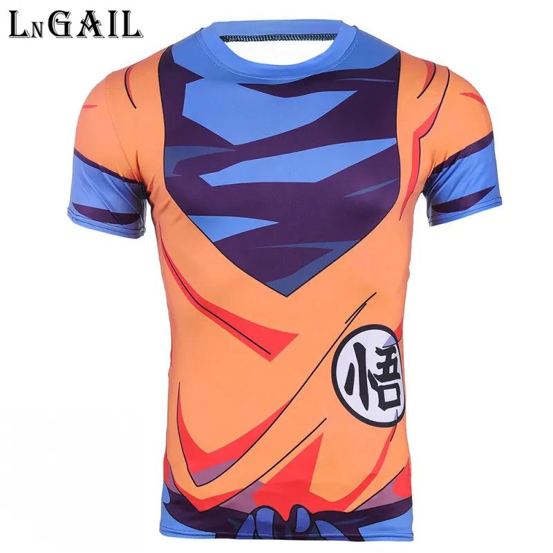 

high elasticity dragonball super messiah wukong vegeta quick dry polyester compressed short sleeve t-shirts