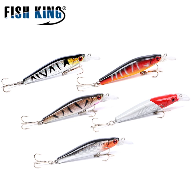 FISHKING 5 шт. набор рыболовной приманки черная плавающая приманка на пескаря Isca Crankbait
