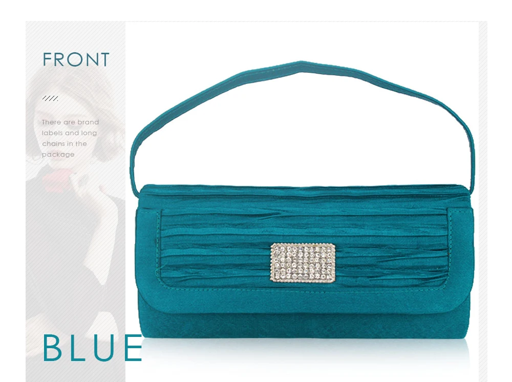 Сумки для женщин 2019 Атлас сумка-клатч вечерняя плеча синий карман мобильного телефона Bay сумки-клатчи леди кошелек несессер