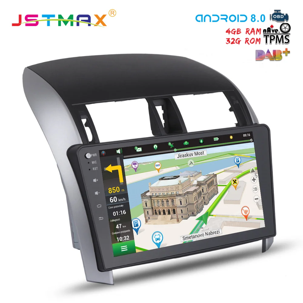 Perfect JSTMAX 10.2" Android 8.0 car dvd for Toyota Corolla 2007 2008 2009 2010 2011 gps navi Octa Core 4GB 32GB Auto Stereo(NO dvd) 7