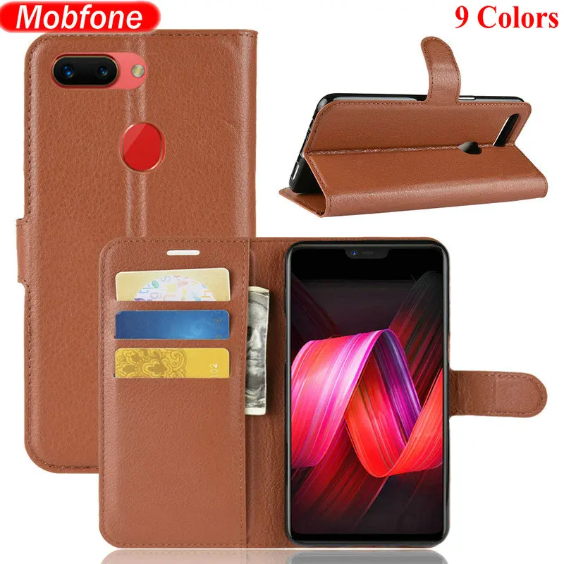 Oppo R15 Dream Mirror Pro деловой кошелек личи из искусственной кожи чехол книжка откидная