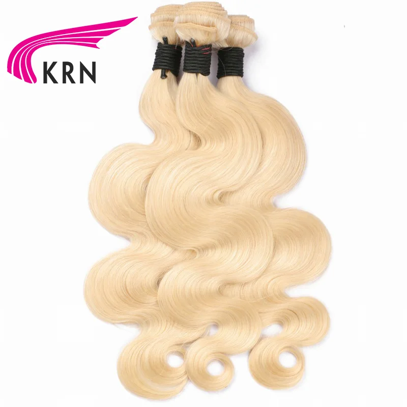 KRA #613 Color Brazilian Weave Human Hair Bundles Body Wave Pure Blond Remy Hair Extension 3 Pieces Full End Fast Shipping KRA #613 Color Brazilian Weave Human Hair Bundles Body Wave Pure Blond Remy Hair Extension 3 Pieces Full End Fast Shipping