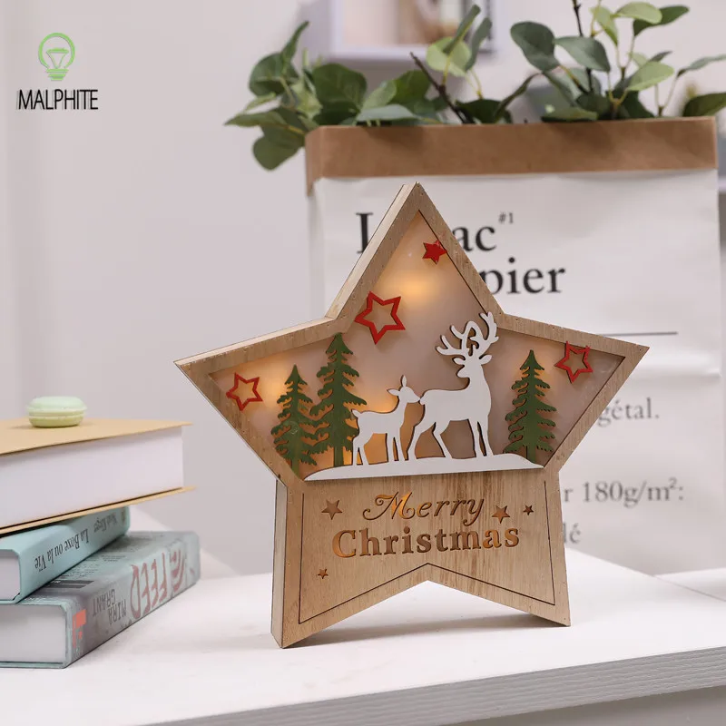 

Christmas table light Wooden Deer Santa table lamps for bedroom Fixture Living Room lamp wall indoor Decor Luminaire