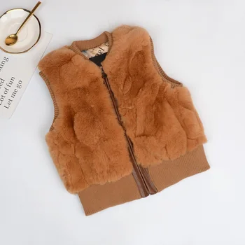 

65987 New M-5XL Autumn and winter Clothes real Rex rabbit Fur waistcoat Natural fur coat Ladies Jacket Women vest