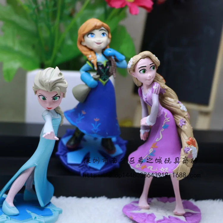 Disney принцесса мультфильм автомобиль торт украшение-кукла модель замороженный Детская кукла игрушки Фигурки миниатюры Эльза подарок для мальчика девочки сувенир