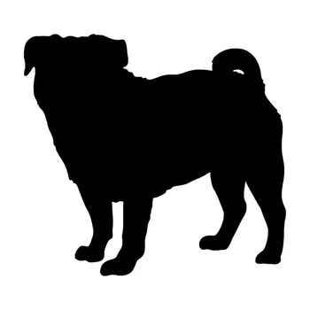 

13.7*12.7CM Pug Cute Pet Dog Motorcycle Decorative Stickers Individual Window Glass Decals