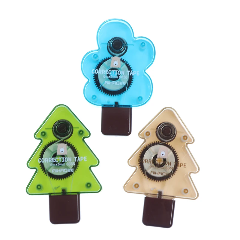

1pc Creative Cartoon Green Tree Correction Belt Children Cute Big Tree Correction Belt Correction Stationery (Random Color)
