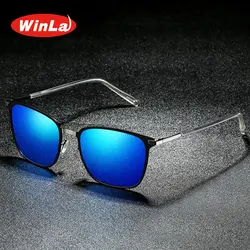Winla фирменный дизайн 2019 классические пилот, вождение поляризационные солнцезащитные очки для мужчин квадратная металлическая рама Винтаж