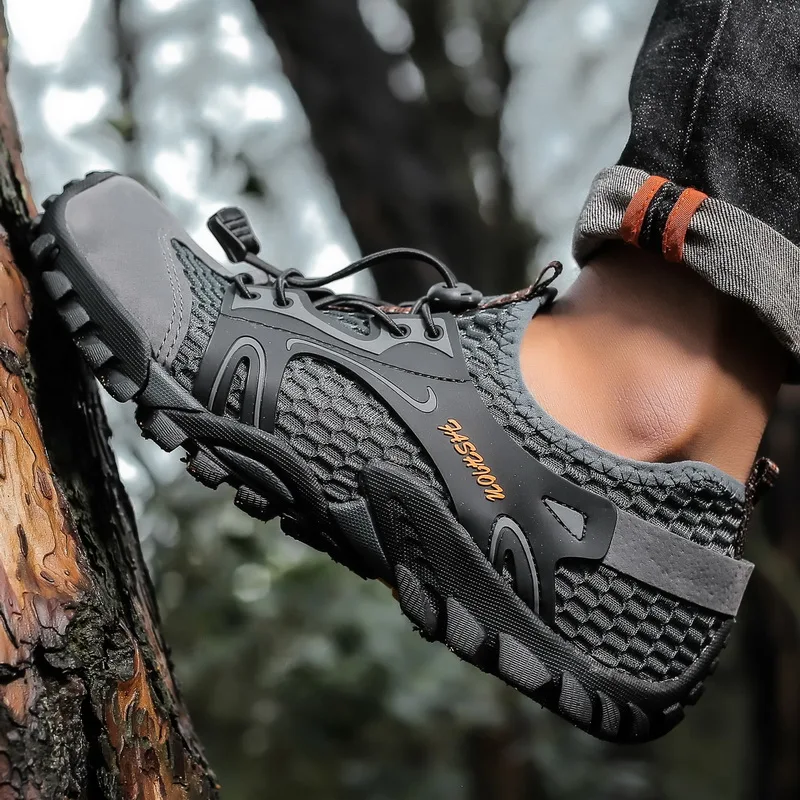

Men Hiking Shoes Comfortable Sport Shoes Rubber Soles Ourdoor Walking Shoes Male Breathable Climbing Shoes Zapatos Hombre Trail