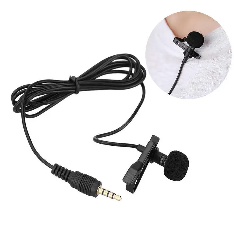 

1.5m Omnidirectional Metal Microphone 3.5mm Jack Lavalier Tie Clip Microphone Mini Audio Mic for Speech lecture Computer