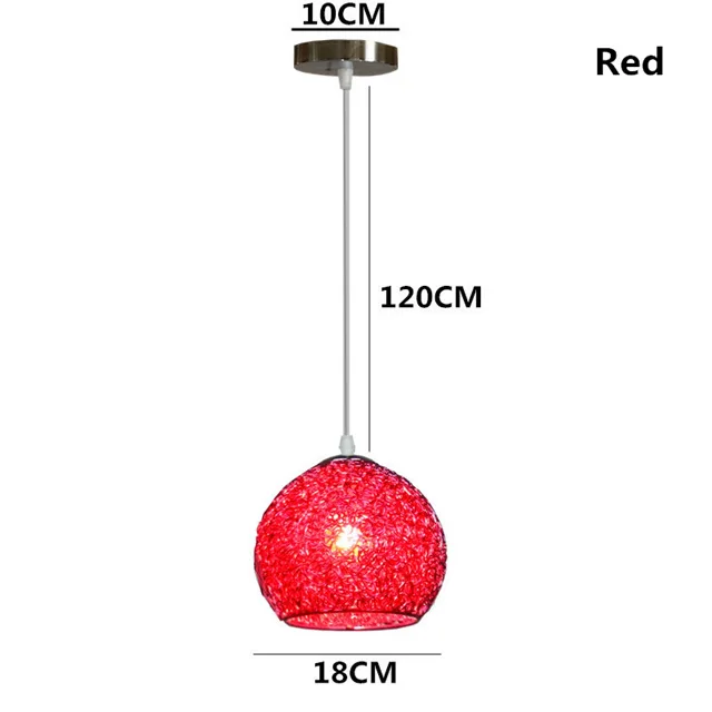 Скандинавский простой E27 светодиодный подвесной светильник, современный креативный подвесной светильник, подвесной светильник для спальни, гостиной, лобби, ресторана, бара, кафе - Цвет корпуса: red