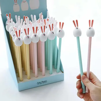 

Lovely Long Ear Rabbit Gel Pen 0.5mm Ballpoint Black Ink Pens Office Stationary Items Kawaii School