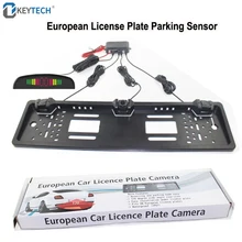 OkeyTech New Car Kit Sensore di Parcheggio Auto Radar di Retromarcia Monitor di Sistema Europeo Targa della Macchina Fotografica di Fronte Retro Elettromagnetica