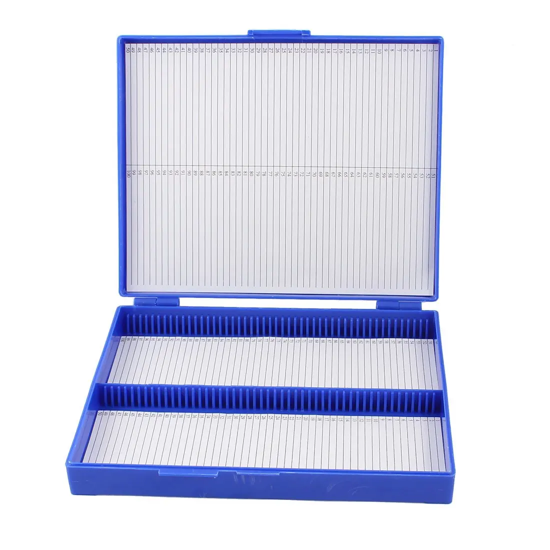 

Royal Blue Plastic Rectangle Hold 100 Microslide Slide Microscope Box