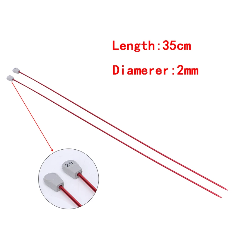 2 шт./компл. 35 см один Poin спицы шпильки прямой Алюминиевый DIY инструмент для плетения - Цвет: Size 1