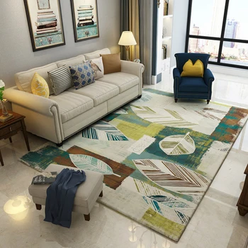 

Retro American Style Patchwork Artistic Leaf Print Nonslip Soft Floor Mat Bathroom Parlor Living Room Home Decor Carpet Area Rug
