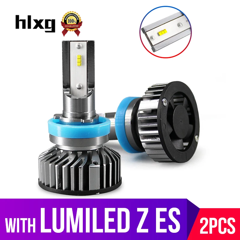 

HLXG H11 Led With Lumileds Luxeon ZES Chip H9 H8 LED Bulb Canbus No Error 12000LM Mini Car Lights Auto Fog Lamp 6000K White 12V