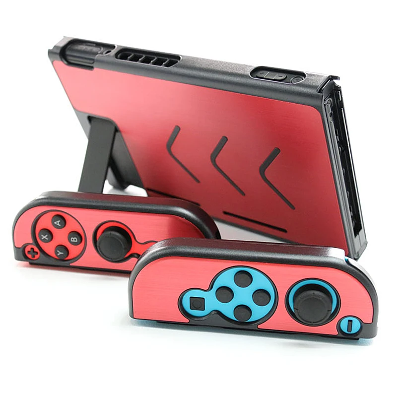 Алюминиевый противоударный защитный чехол для джойстика консоли nintendo Switch - Цвет: Красный