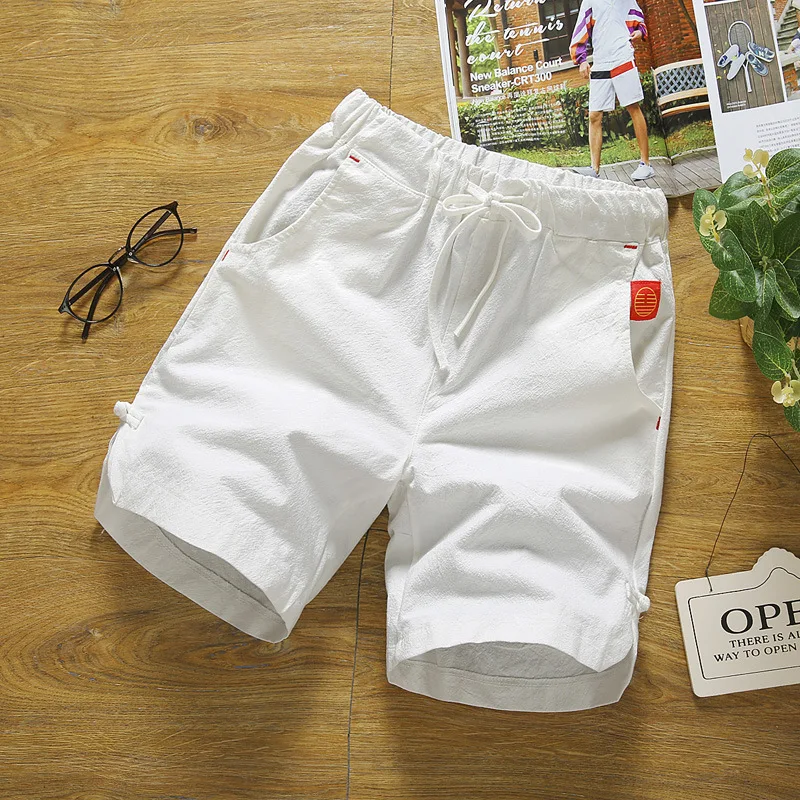 

5XL Men Summer Loose Casual Shorts Men Brand New Board Shorts Solid Breathable Elastic Waist Fashion Casual Short Men