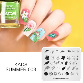 

KADS Nail Stamping Templates Manicure Stamper Stencil Nail Art Summer Fashion Nature Series Printing Plates for Stamping Tool