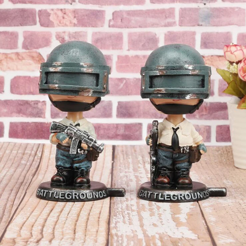  Simulation anime figure PUBG Battlegrounds figures Shaking head ornaments Chicken game action figur