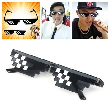 

Funny Tricks Glasses 8 Bit Pixel Deal With IT Mosaic Sunglasses Trick Toy Unisex Sunglasses Toy For Children & Adults Funny Toys