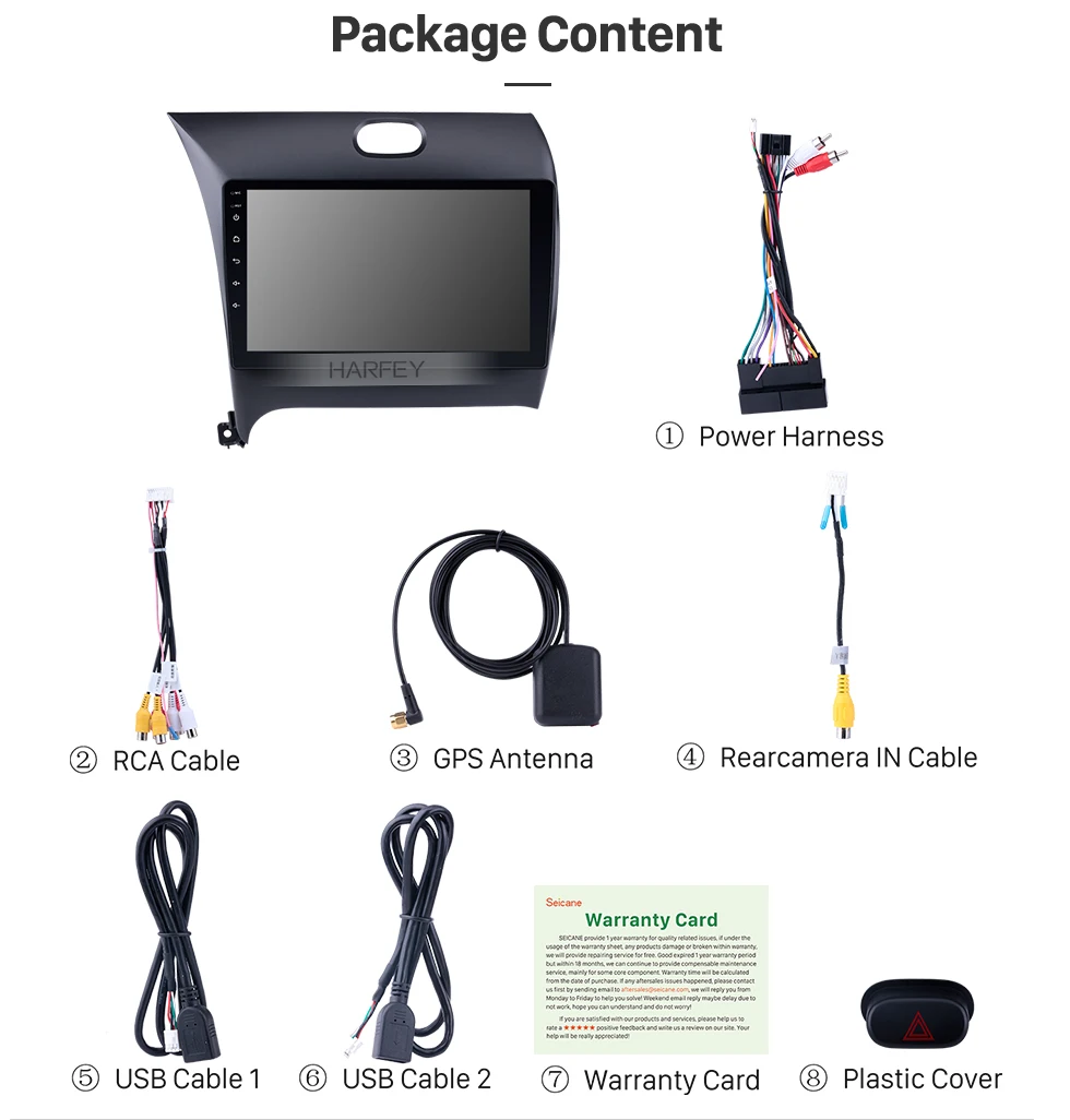 Perfect Harfey 9" Android 8.1 GPS Navigation system For KIA K3 CERATO FORTE 2013-2016 with Touch Screen TPMS DVR OBD II Rear camera SWC 19