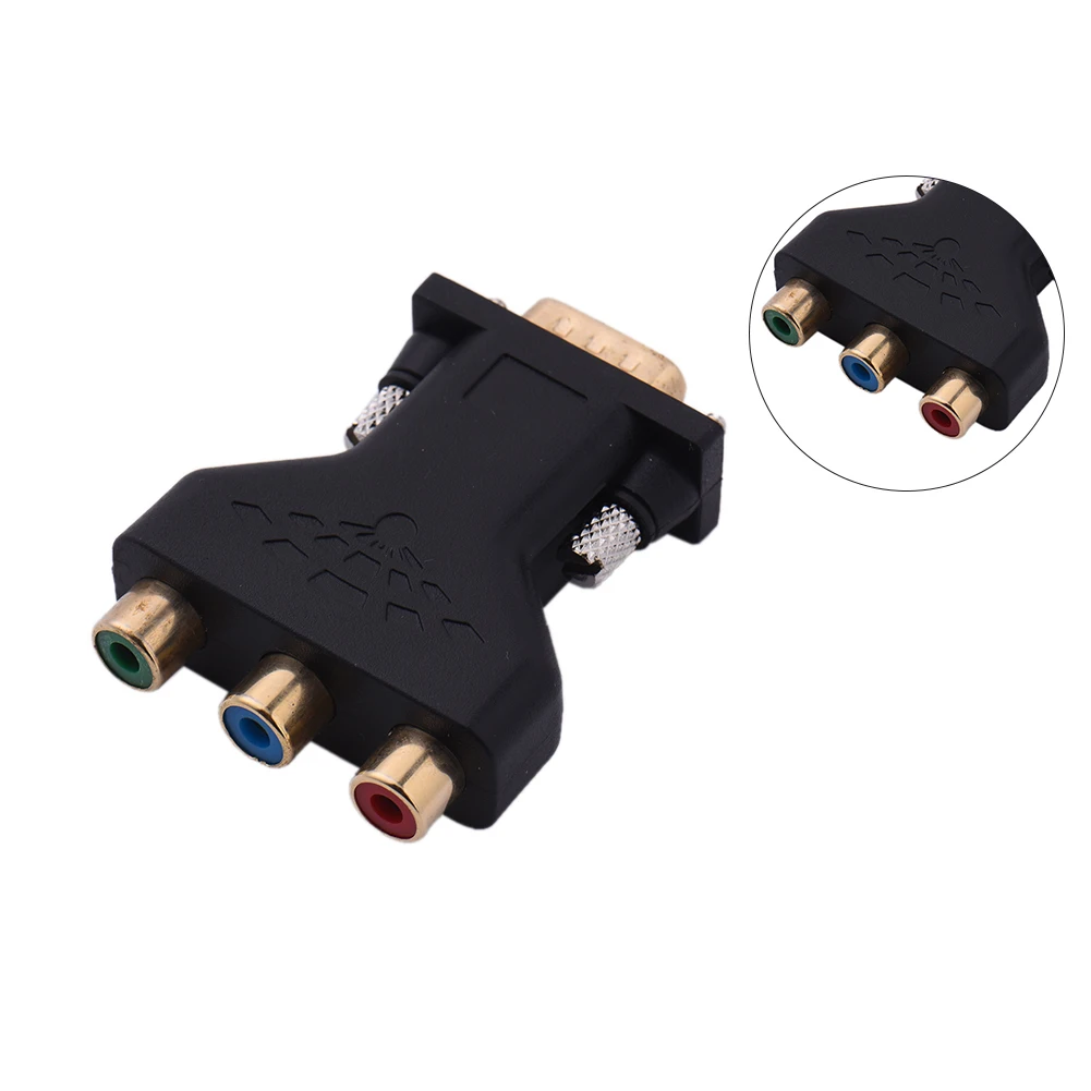 

VGA to 3 RCA Adapter RGB Video Female to HD15-Pin VGA Converter Style Component Video Jack Adapter