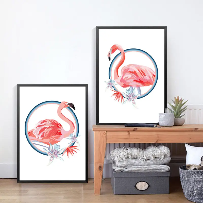 

Watercolor Flamingo Nursery Decor Infant Wall Art Poster Nursery Canvas Prints Abstract Cartoon Poster Decor Pictures HD2656
