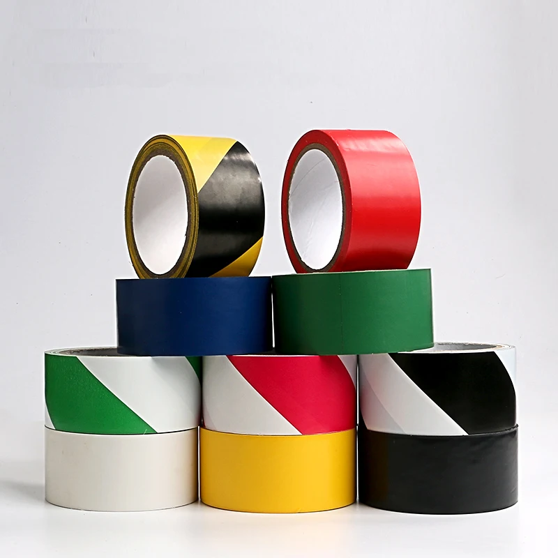 

Ground tape PVC Warning isolation Crossed Positioning 5S logo Partition Black and yellow Zebra color flooring tape 22M
