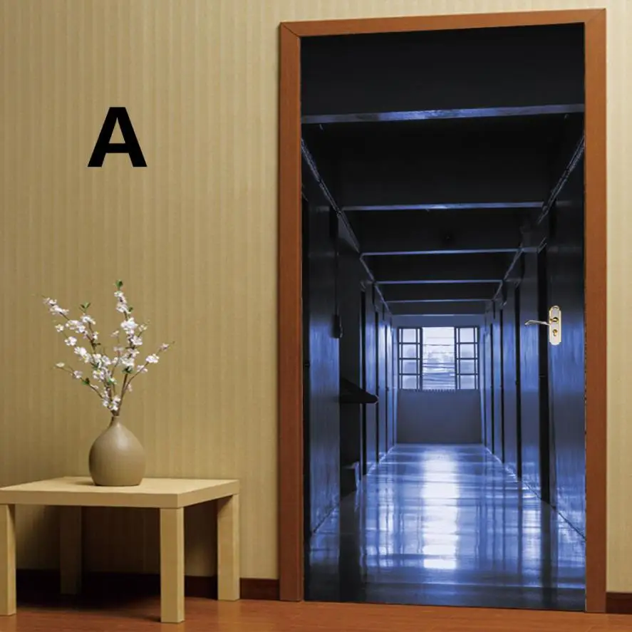 3D Творческий дверь наклейки двери для спальни обновления водонепроницаемые дверные наклейки A2 - Цвет: A