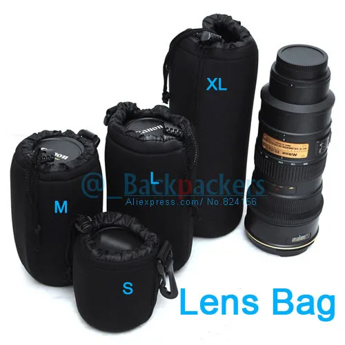 

Camera Lens Bag Case 4pcs S M X XL Neoprene waterproof Soft bag