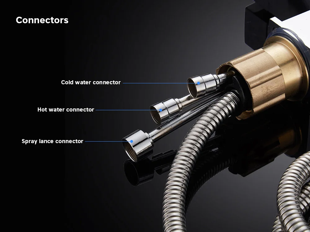 Multifunctional Cold / Hot Kitchen Water Faucet with Pull-down Sprayer