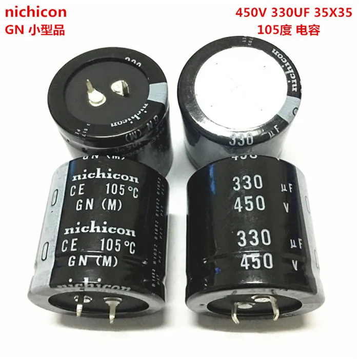 

2PCS/10PCS 330uf 450v Nichicon GN 35x35mm 450V330uF Snap-in PSU Capacitor
