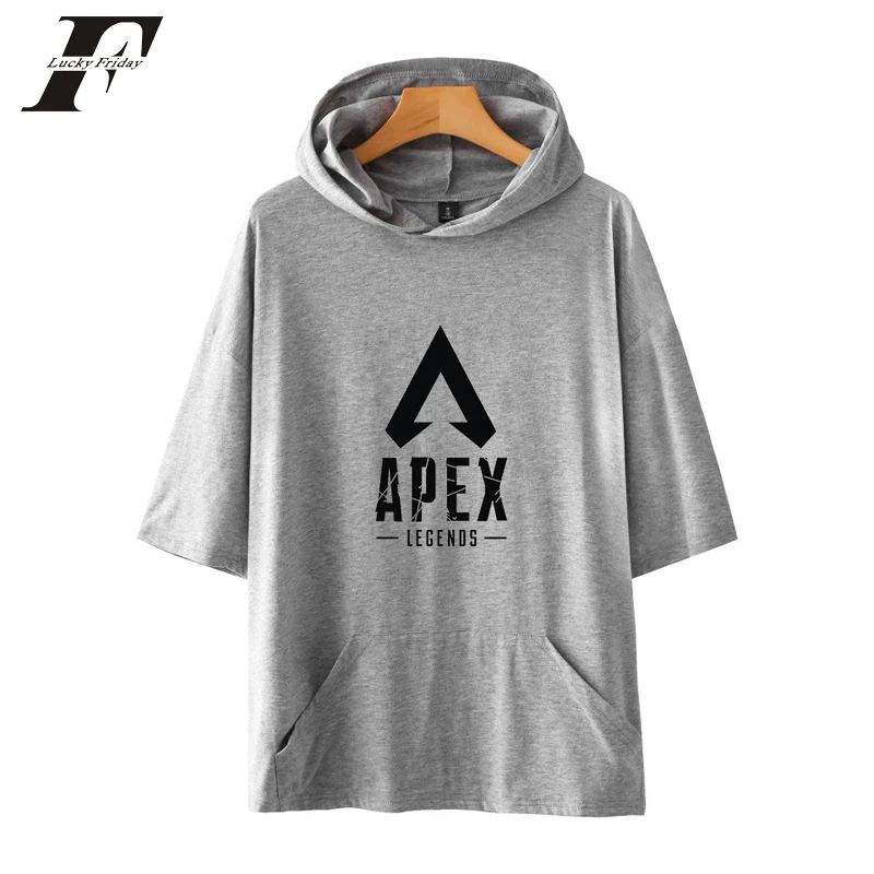 Apex Legends Футболка мужская и женская футболка с капюшоном однотонные футболки 2019 хлопок короткий рукав футболки Плюс Размер