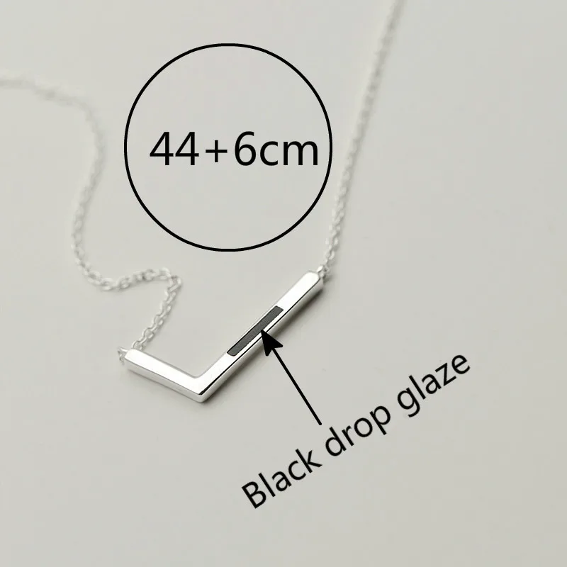 Форзац черная глазурь правильный символ ожерелья и подвески для женщин 925 пробы серебро номер 7 модные, до ключиц ювелирные изделия