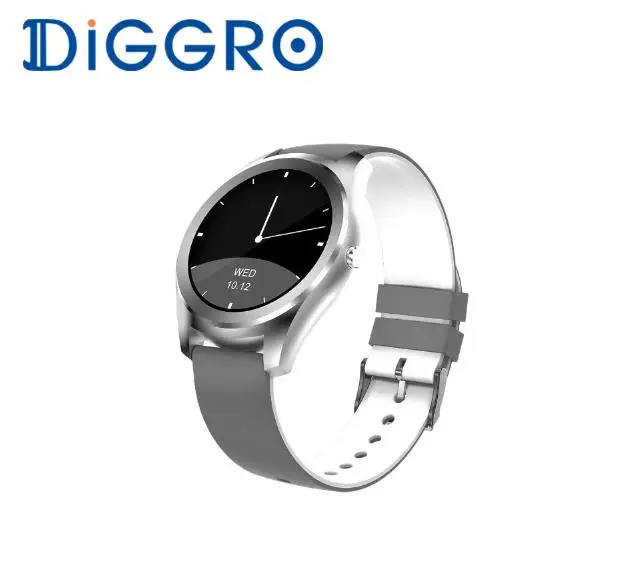 DIGGRO DI03 Смарт-часы Bluetooth IP67 фитнес-трекер для измерения сердечного ритма сообщения напоминание спортивные Смарт-часы для Android IOS на наручные часы - Цвет: grey and white