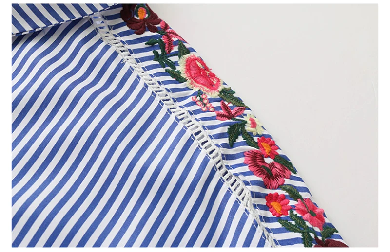 2018 Women's Shirt Loose Plaid Blouse Long Sleeve Spring And Summer New Embroidery Decorative Embroidery Shirt For Ladies D8A155 (13)