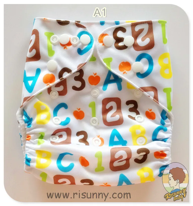 Тканевые подгузники Risunnybaby + бамбуковая вставка 5 слойные детские подходящие для