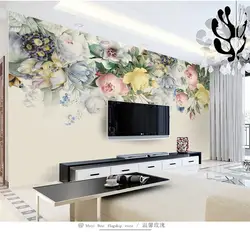На заказ 3D фото обои современный цветок настенная Фреска гостиная диван ТВ фон обои спальня