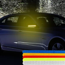 2 шт зеркало заднего вида флуоресцентная Светоотражающая наклейка s Универсальная автомобильная наклейка автомобильная Светоотражающая полоса предупреждающая эмблема автомобильный Стайлинг